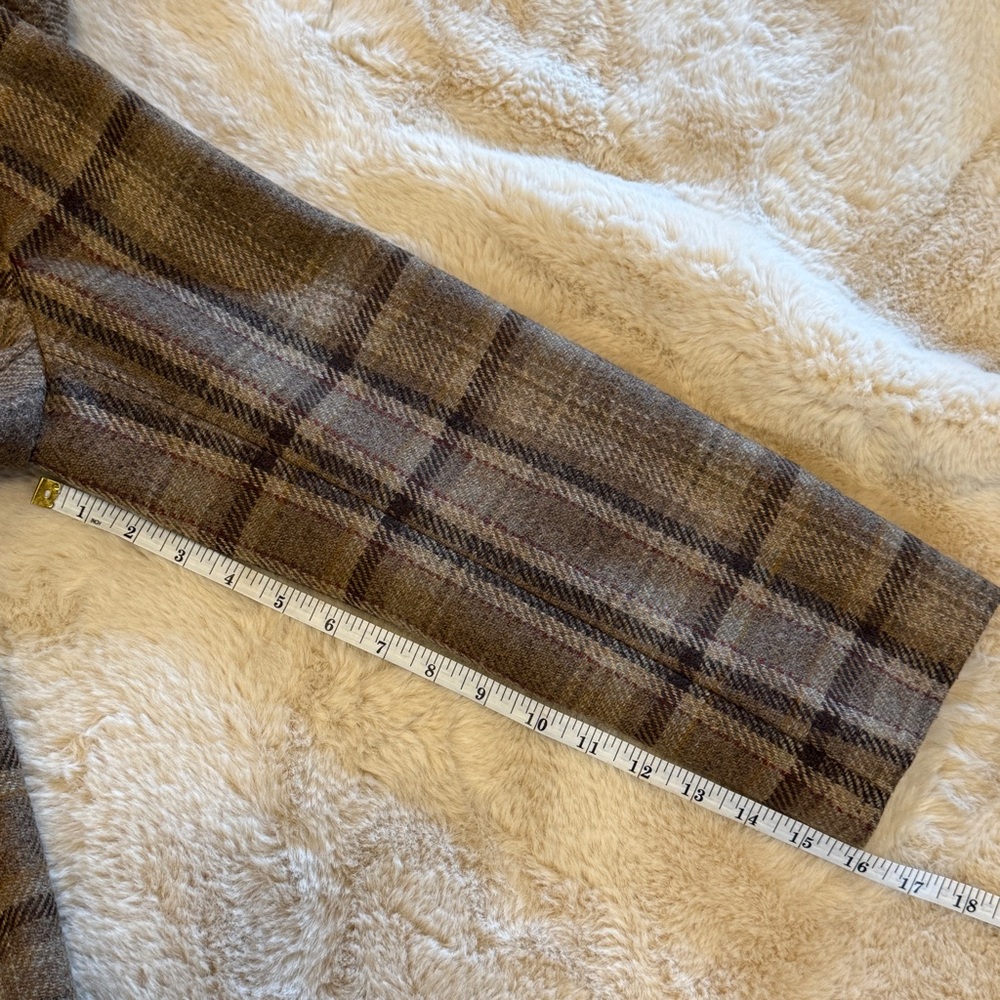 Lauren Ralph Lauren Brown Plaid Wool Blazer Jacket - Picture 7 of 10